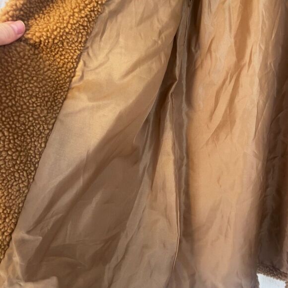 Pink Platinum Brown Fleece Teddy Jacket Lined Boho Casual Neutral Size Medium - Picture 2 of 11